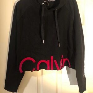 Calvin Klein Performance Black Hoodie with Logo Cropped